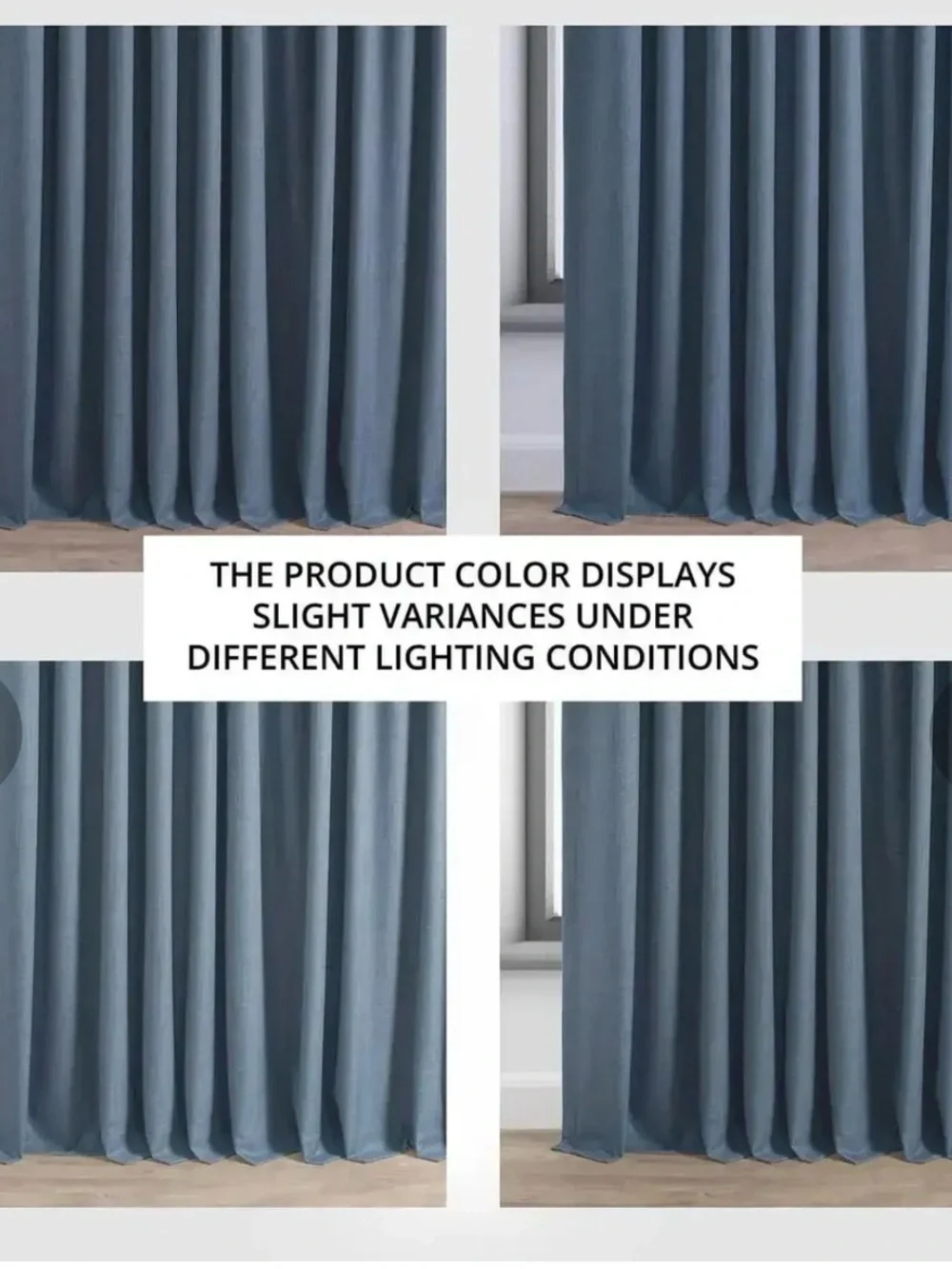Navy Blue Linen Blackout Drapes - 2 Panels 100”x96”